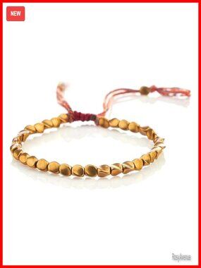 Tibetan Copper Beads Bracelet Handmade Adjustable Elastic Cord Energy Healing